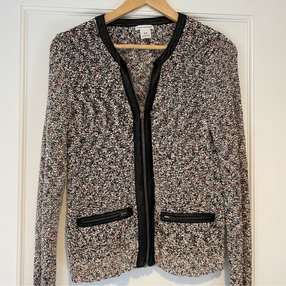 Club Monaco Biker Jacket size small (wool and leather) retail $226